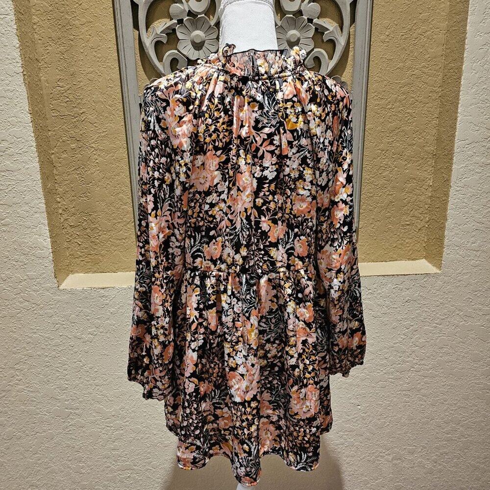 Melloday M Tiered Floral Boho Mini Dress Garden Western Baby Doll Romantic Retro - Picture 2 of 7